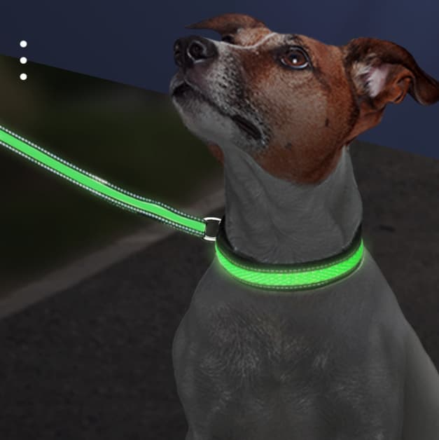 LED Nylon-Mesh Dog Collar USB Waterproof