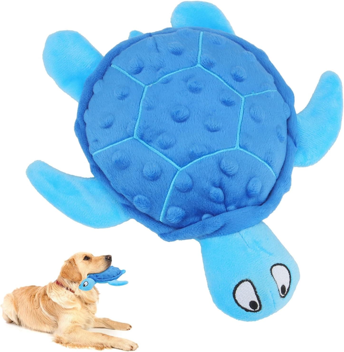 Squeaky Sea Turtle Plush Dog Toy Interactive Chew