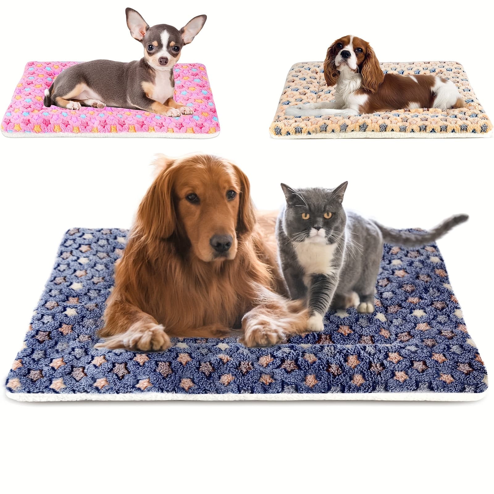 Dog Bed Mat Crate Pad Washable Dog Reversible-Fleece Kennel Fleece