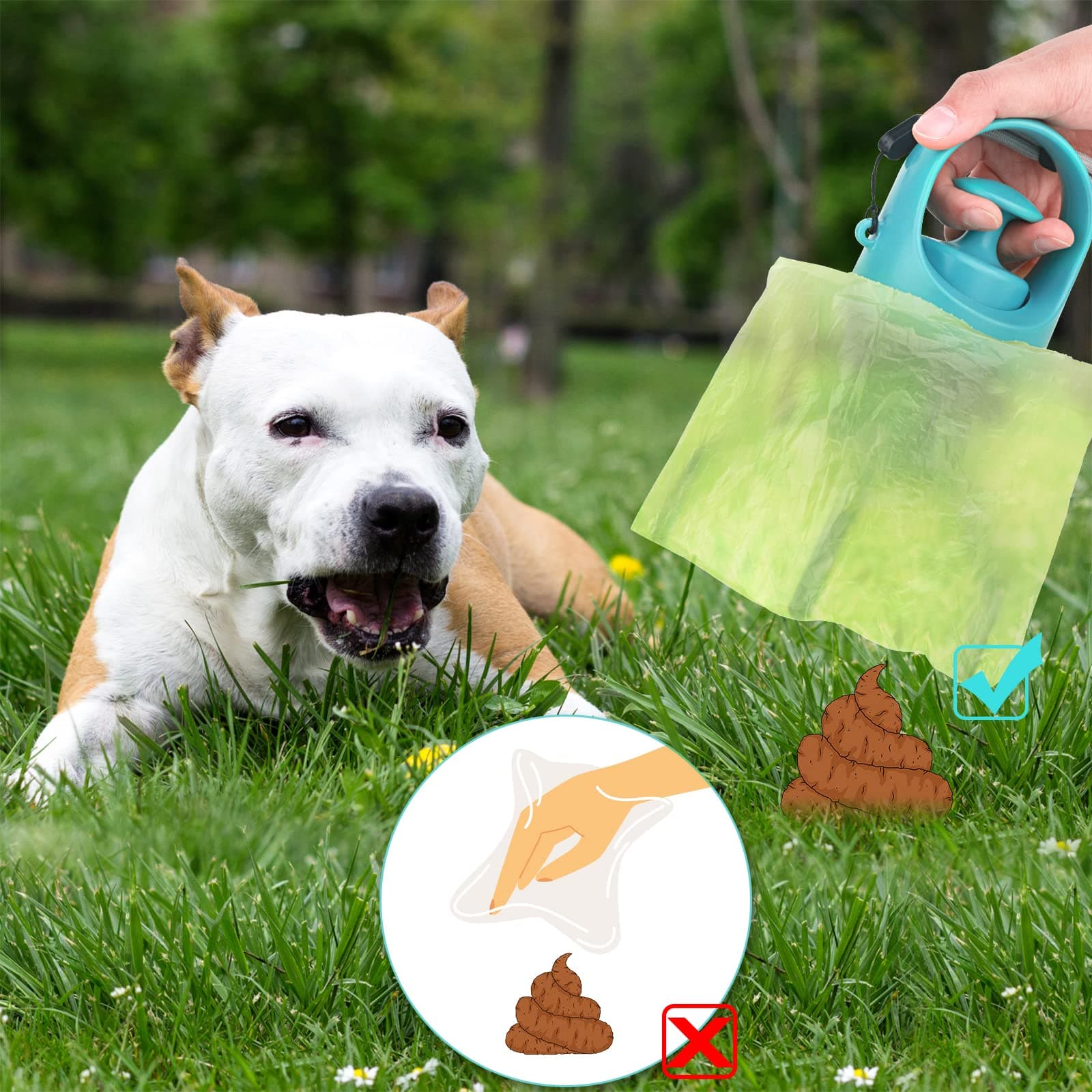 Portable Dog Poop Scooper Waste Picker Bag Dispenser