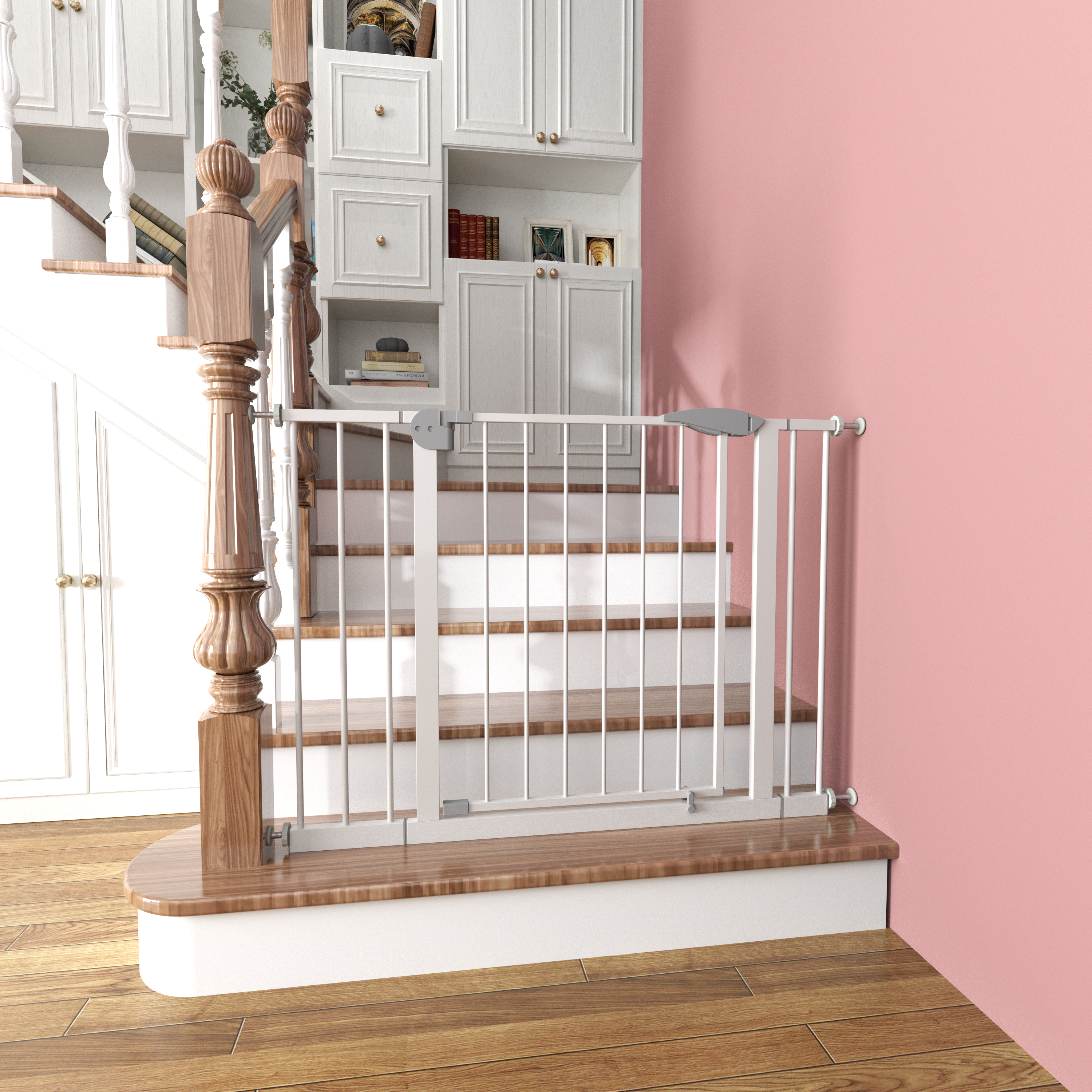 29.5-45.3 Pet Gate for Stairs Dog Indoor