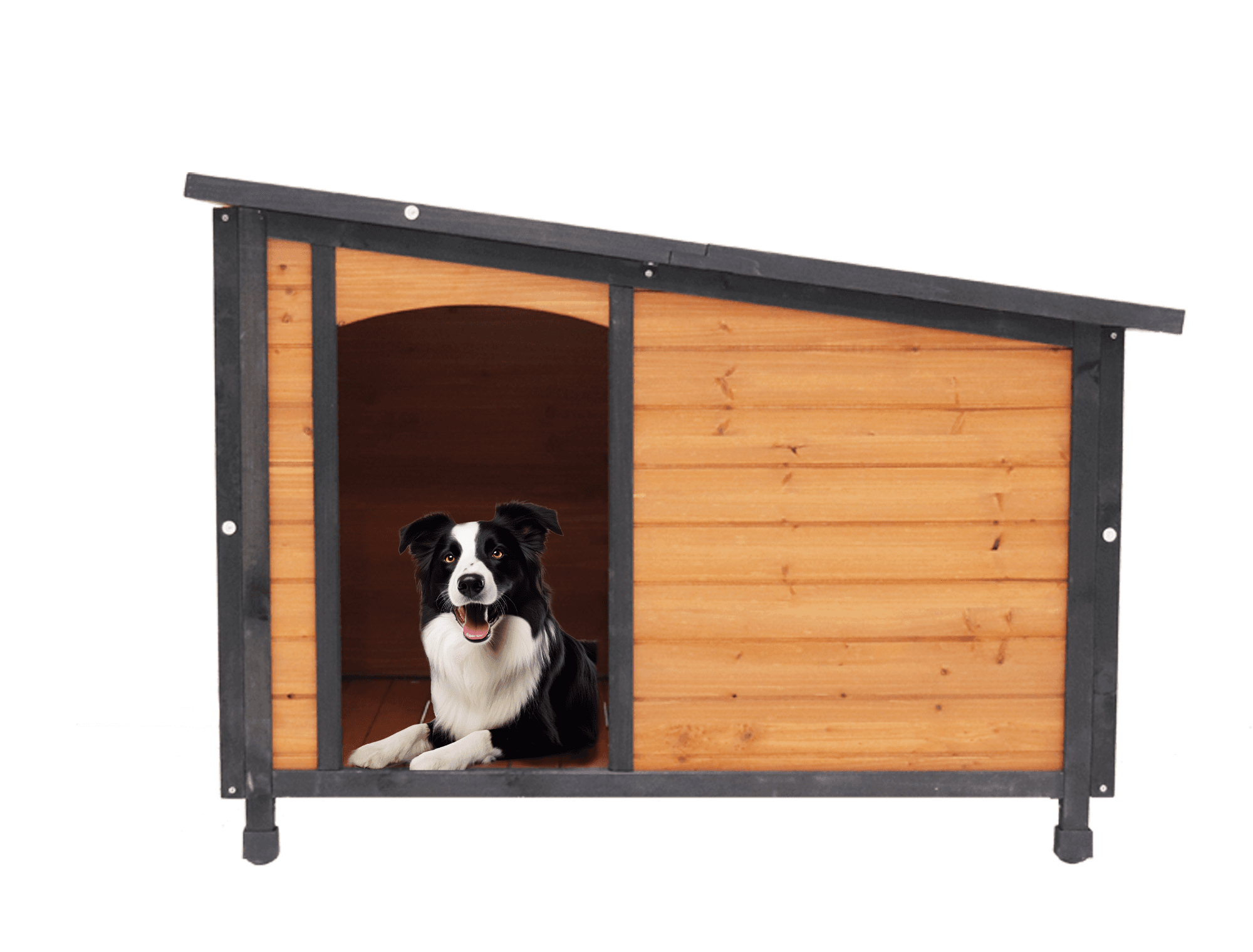 46 Dog House Outdoor Wood Kennel Winter Large Dog PVC Waterproof