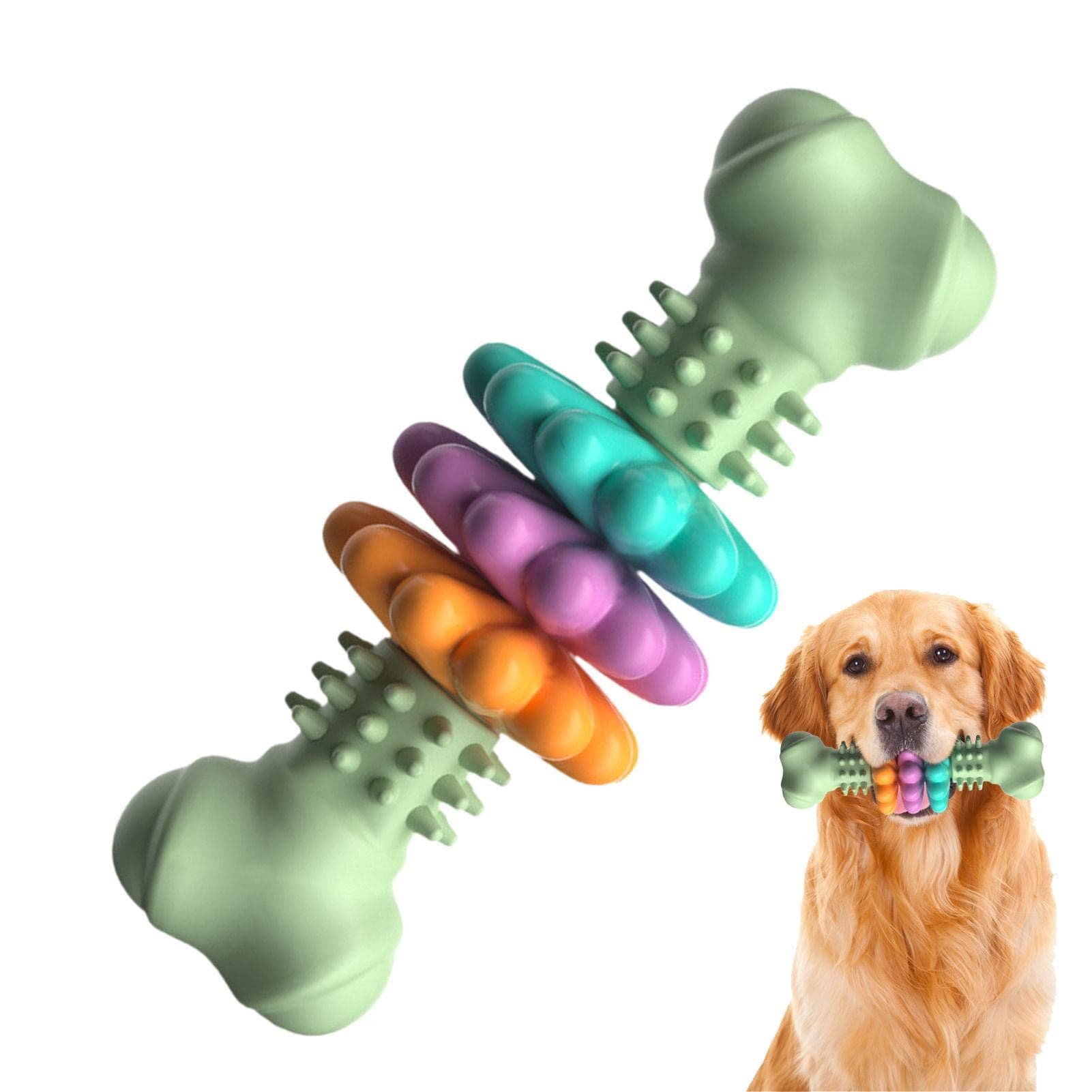 Dog Chew Toy Bone Dog Dental Toys Tough TPR Chewing Bite-Resistant