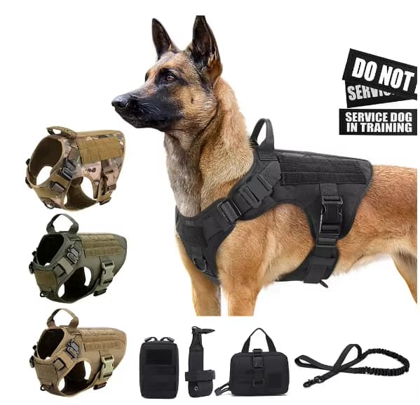 Harness Dog Leash Set Nylon Camo