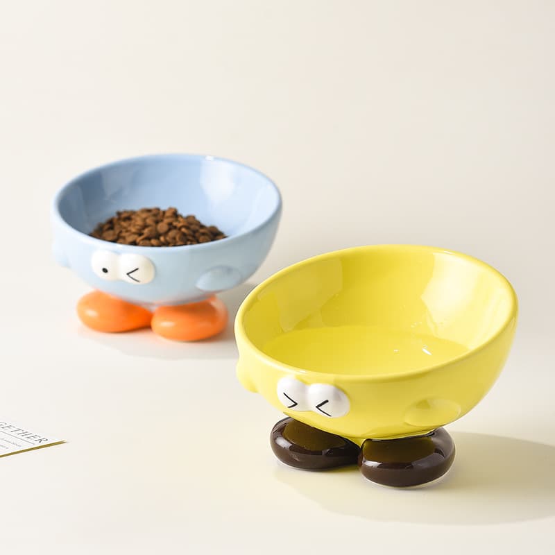 Expression Dog Bowl Oblique Ceramic Tall Food Basin Cervical Spine