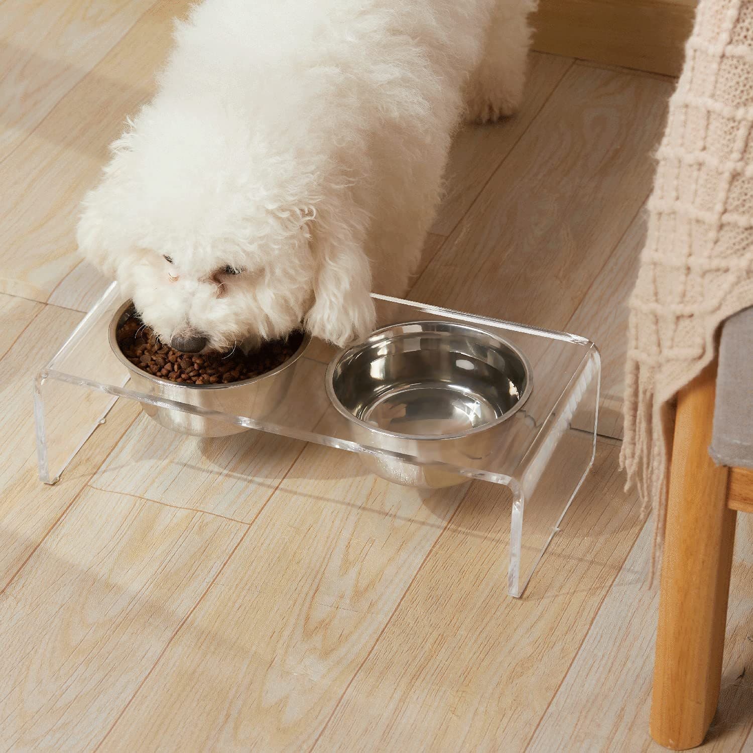 Acrylic Dog Feeder Small Dog Feeding Rack