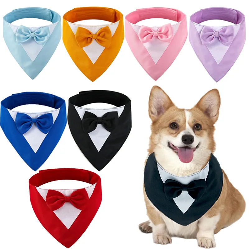 Triangle Bib Bow Dog Collar Puppy Scarf Dog Harness