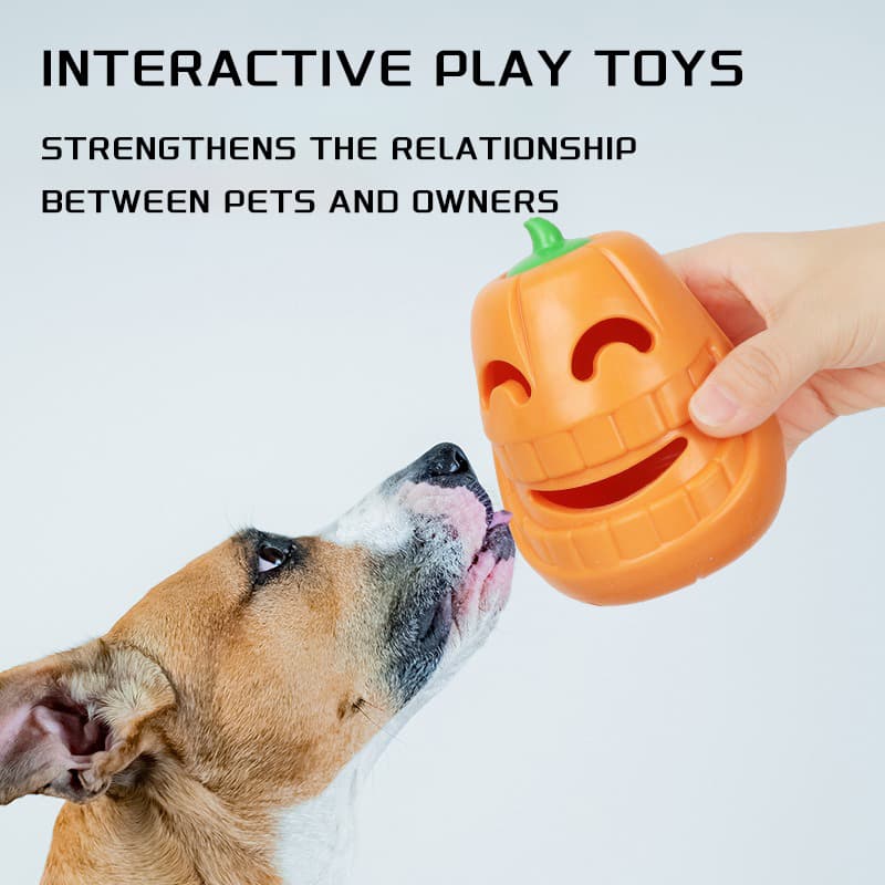 Interactive Dog Chew Toy Pumpkin Treat Dispensing