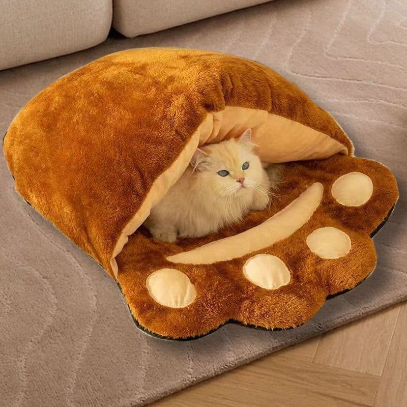 Winter Bear Paw Bed House Semi-Closed Pet Large Space Washed Sleeping