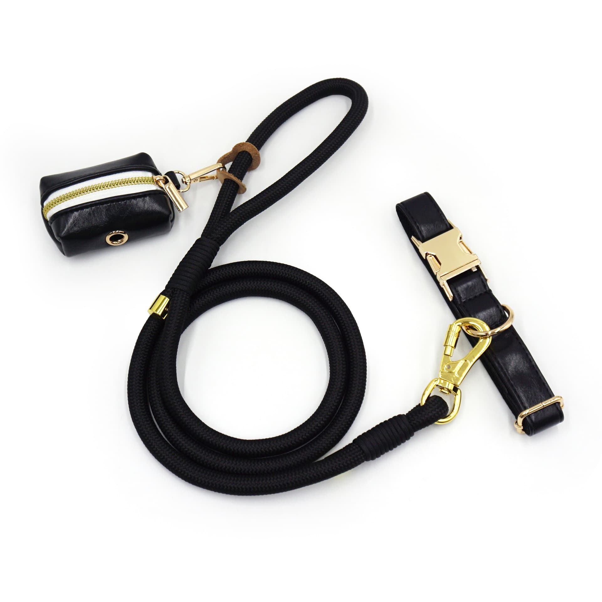 Leather Hand-Woven Round Rope Strong Dog Leash