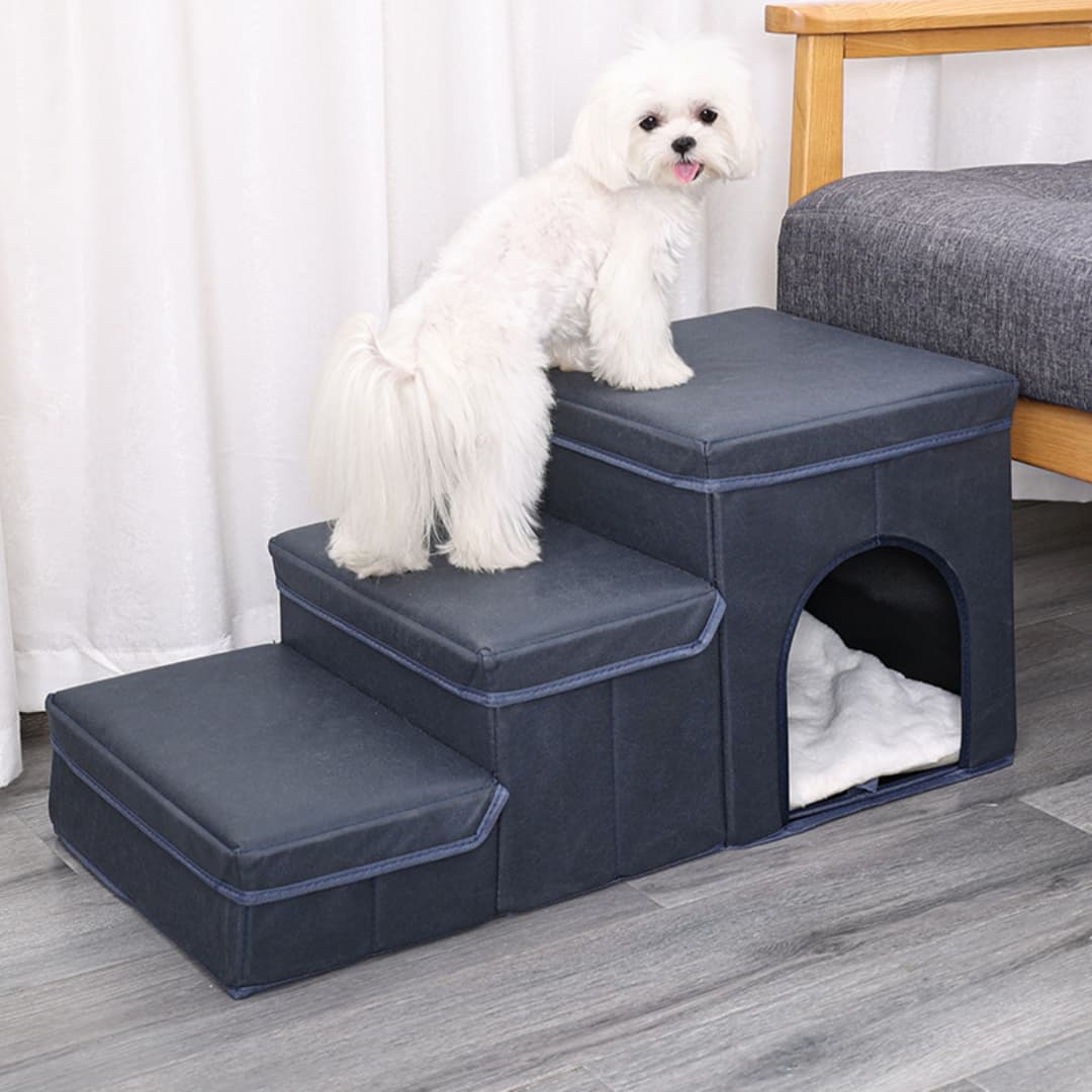 Kennel Cage Dog Stairs Upper Bed Sofa Puppy Climbing