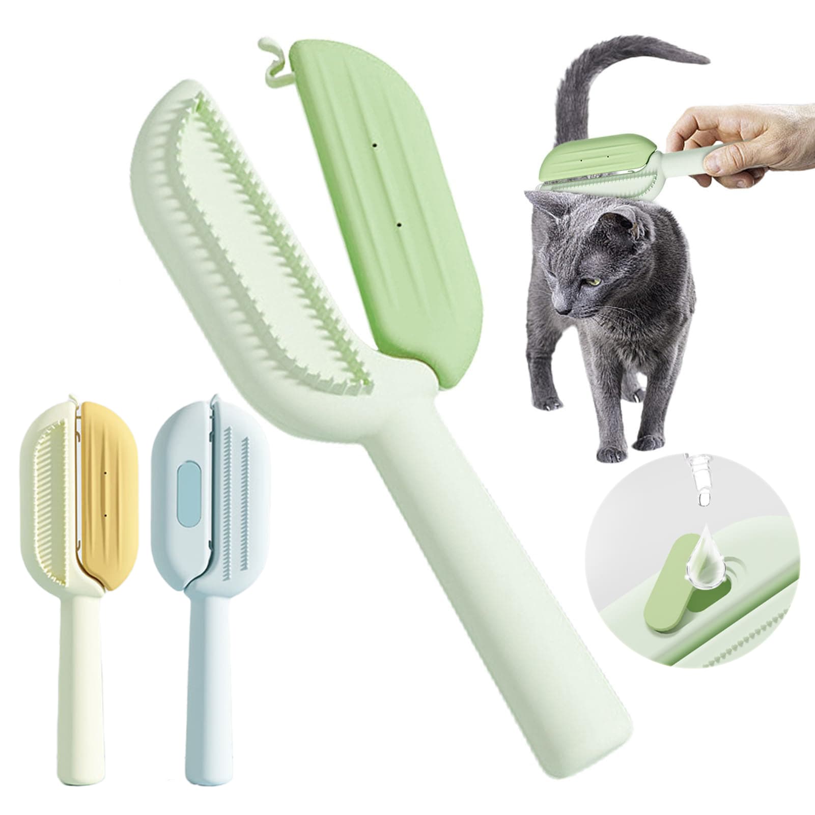 3-in-1 Self-Cleaning Dog Massage Comb Deshedding Brush Grooming Water