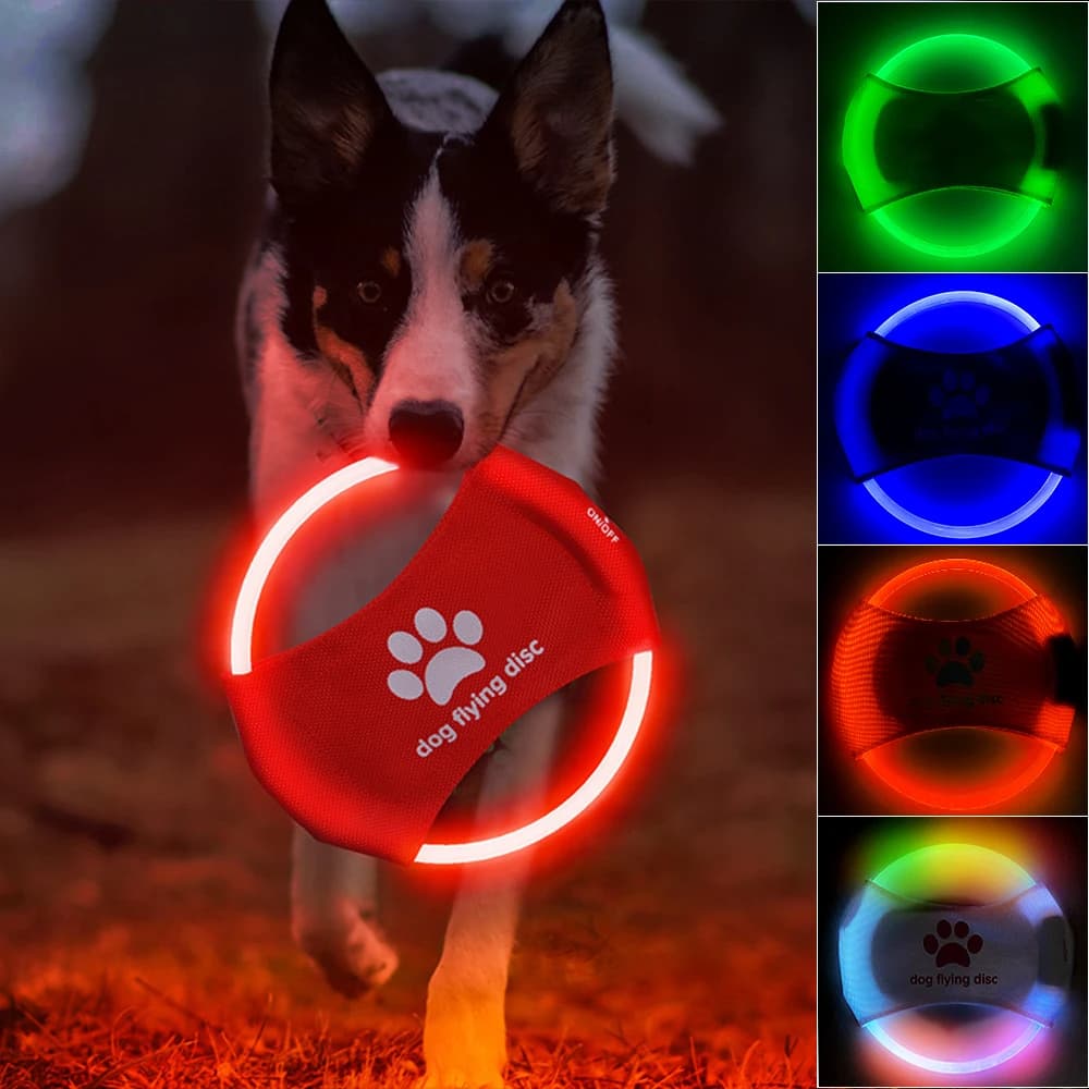 Dog Flying Disc Light Glowing LED Luminoustrainning Interactive Toys