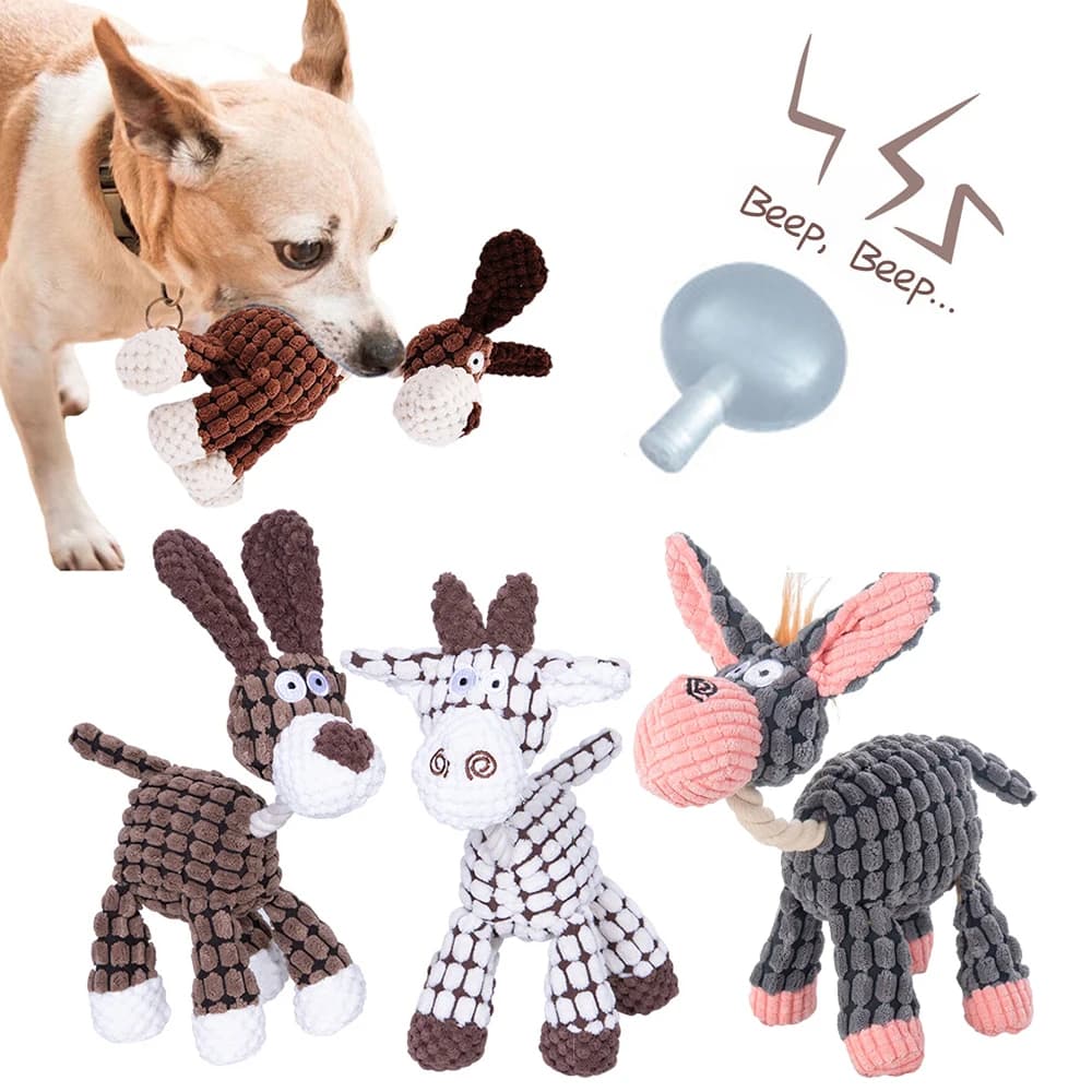 Toy Chew Dog Puppy Squeaker Squeaky Plush Bone Dog Training