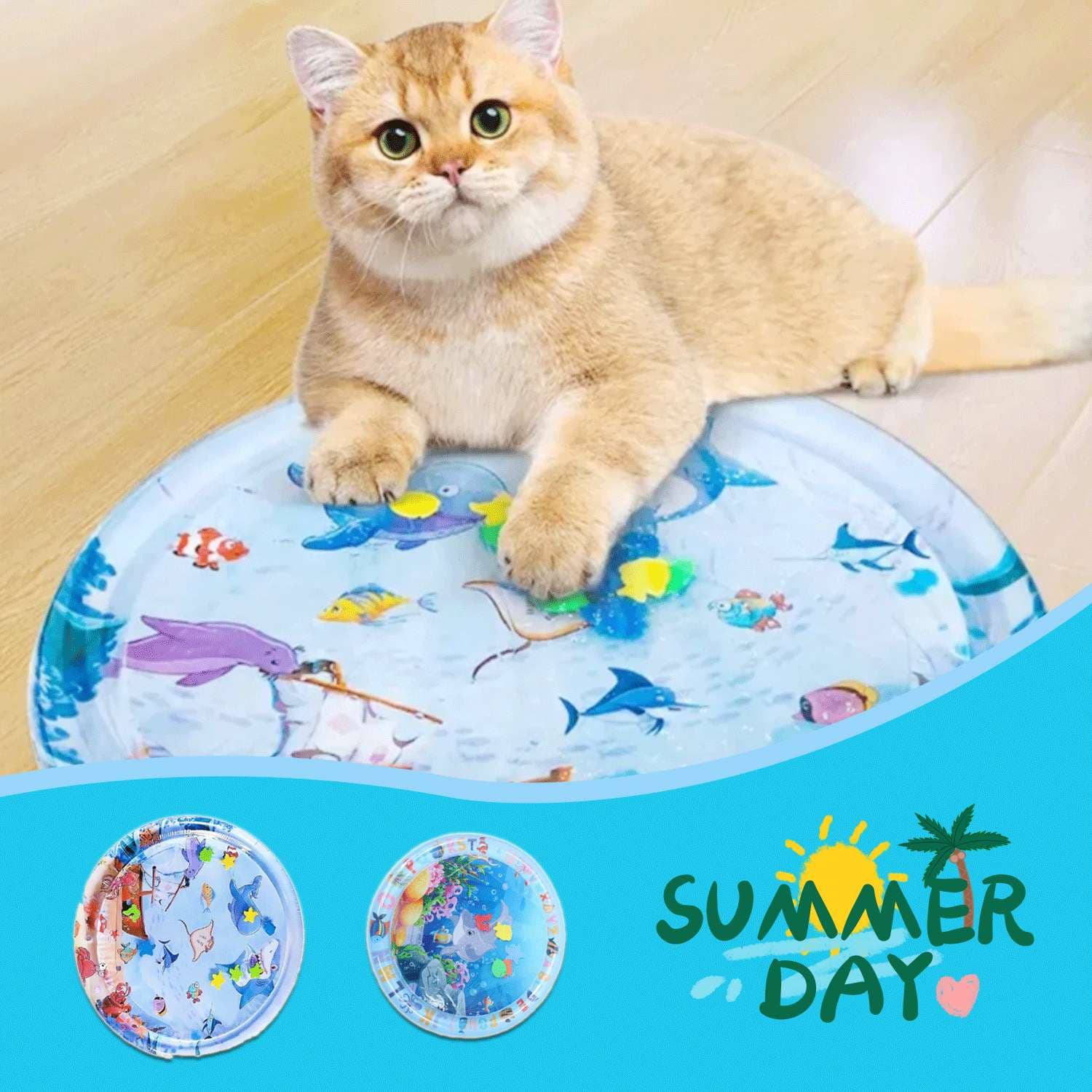 Summer Cooling Water Bed Cushion Pad Dog Sleeping Square Mat for Dogs