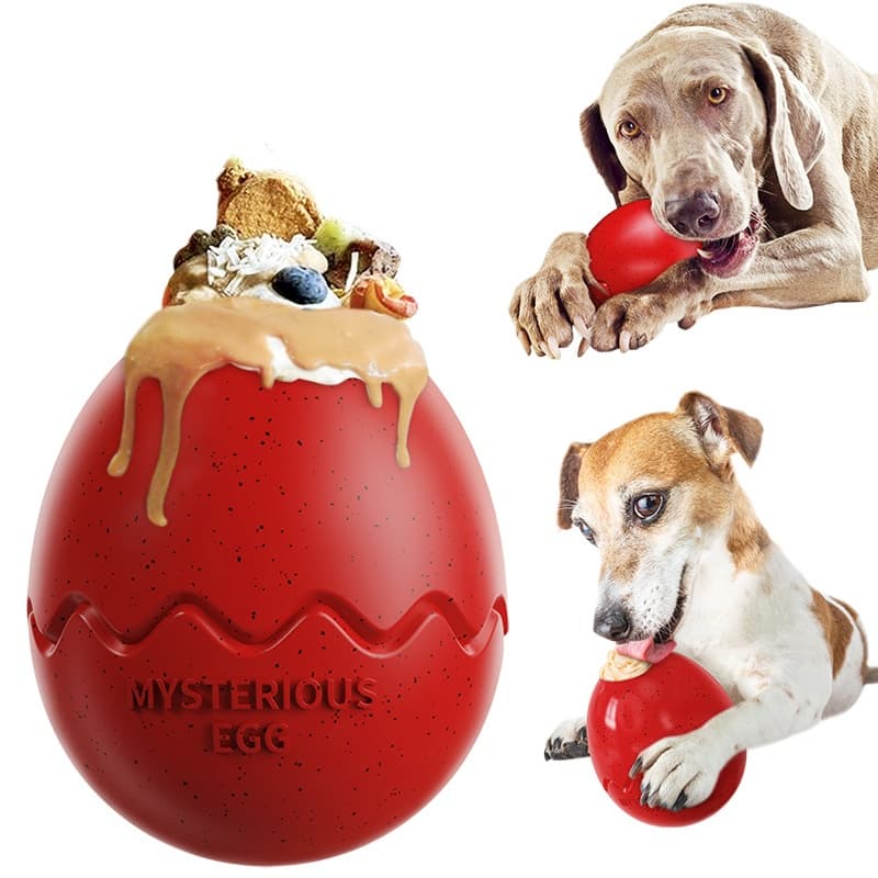 Dog Slow-Feed Bite-Resistant Treat Dispensing Feeder Dinosaur Egg Toy