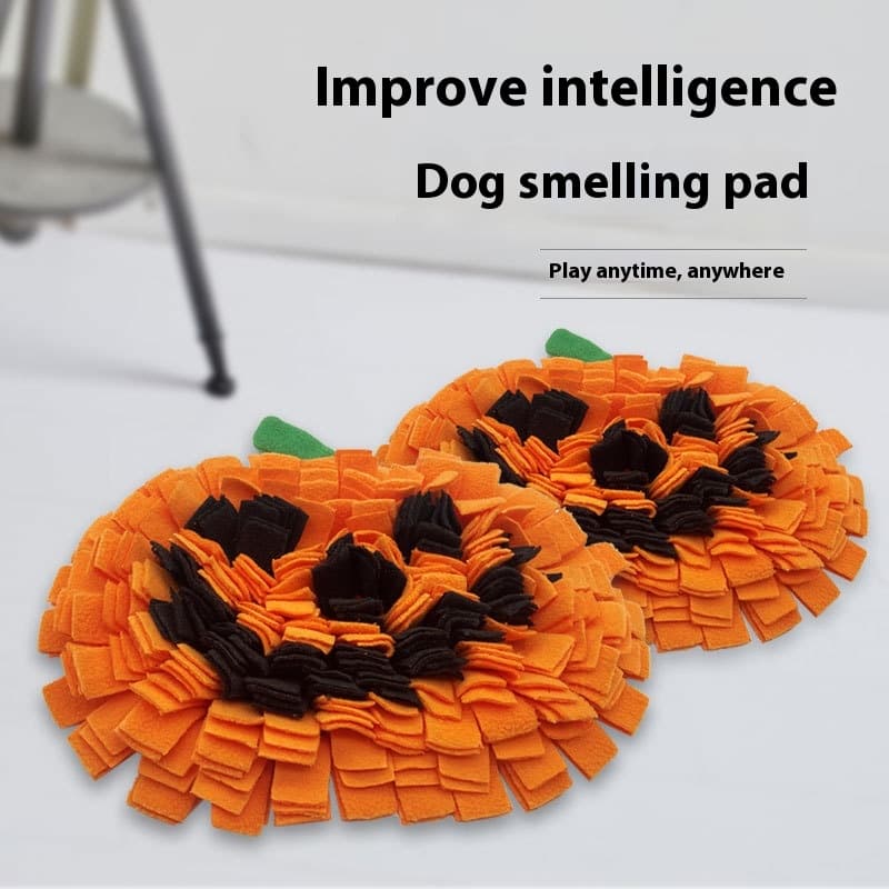Dog Snuffle Mat Pumpkin Wool Pad Anti-Choke Slow-Feed Training