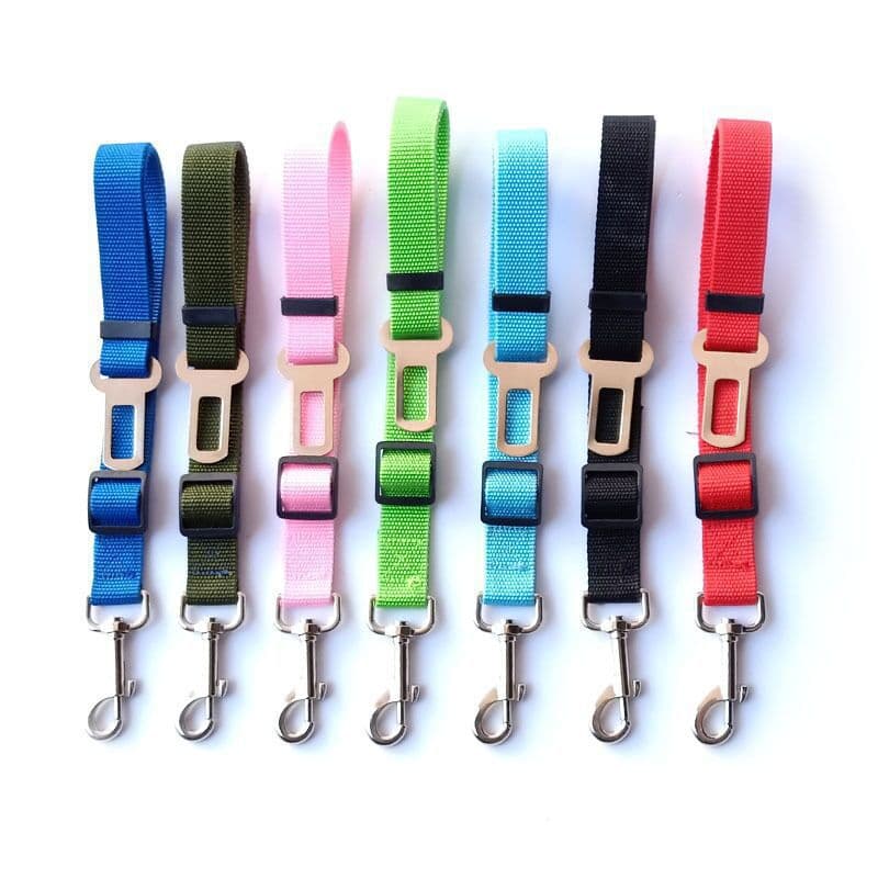Adjustable Dog Car Safety Seatbelt Restraint Lead Travel Leash